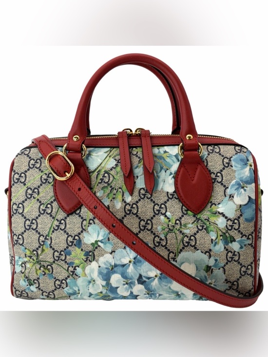 Gucci Handbags - Gucci Blue Bloom GG Coated Canvas Small Boston Handbag 546314
